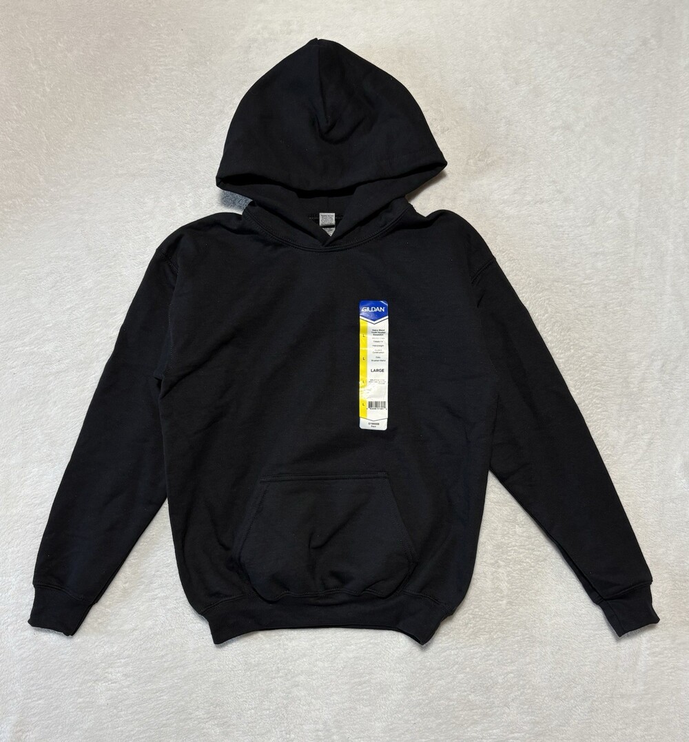 Gildan Kids Large Heavy Blend Hooded Sweatshirt Plain Casual Pullover Hoodie New